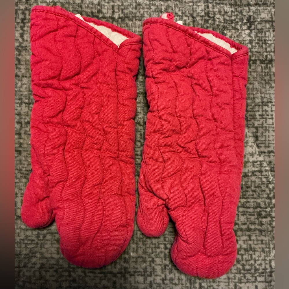 Red Oven Mitts